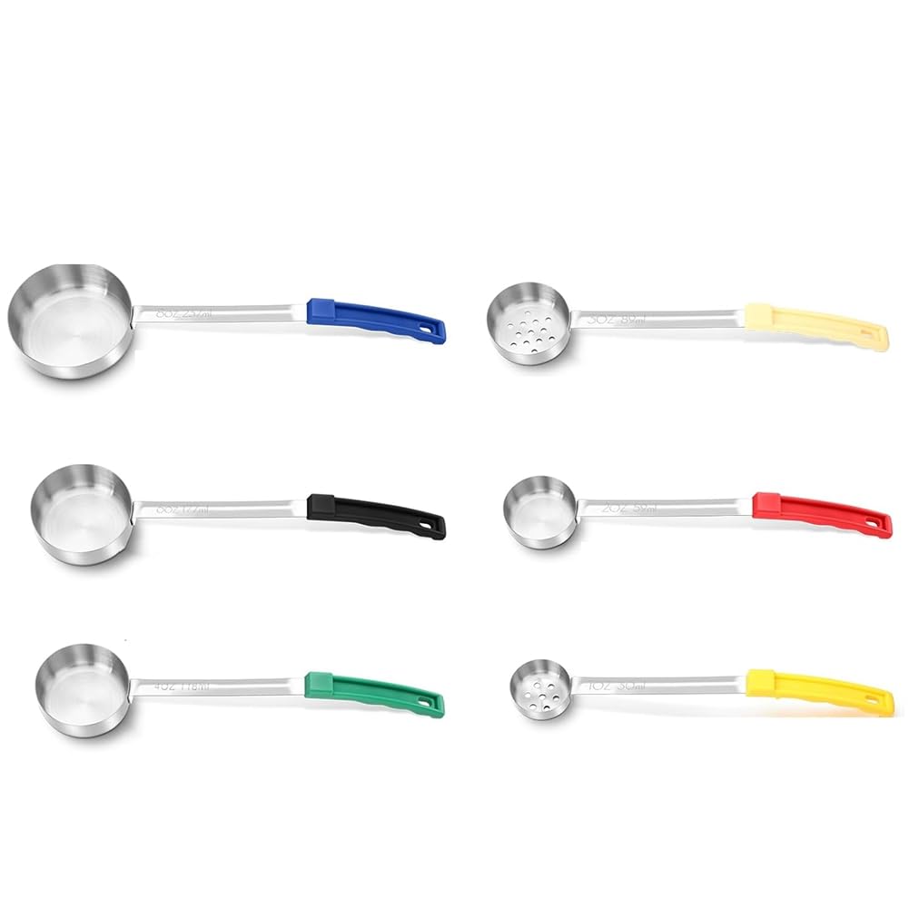 Hndhbfgrt Portion Control Serving Spoons Set 6 Pcs Stainless Steel Ladles Weight Loss Meal Prep