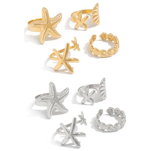Image of Shining Diva Fashion Combo Set Gold and Silver Plated Rings for Women and Girls Stylish