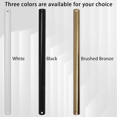 Image of 12 Inch Ceiling Fan Extension Rod, 1 Inch Outside Diameter Not Threaded Ceiling Fan Downrod for a Wide Range of Fans (Brushed Bronze)