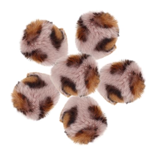 BUGUUYO Funny Cat Toys 6 Pack Plush Ball Toys Pet Play Balls Leopard Shape Mental Physical Stimulation Random Color
