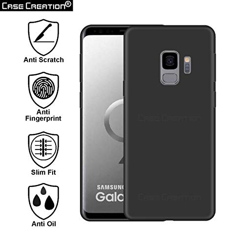 Image of Case Creation Luxurious OG Series for Samsung Galaxy S9 Case Cover,Anti-Dirty Slim Case Frosted Matte Cute Candy TPU Raised Bezel (Splash of Color) Back Cover for Samsung S9 -Black