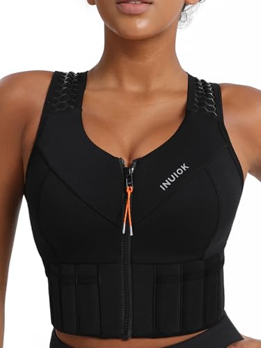 INUIOK Women's Weighted Vest – a sports bra that fuses fashion with added resistance, designed to increase exercise intensity and boost workout results. Ideal for running and walking.(BLACK, XS) by INUIOK - Used condition - Image 2