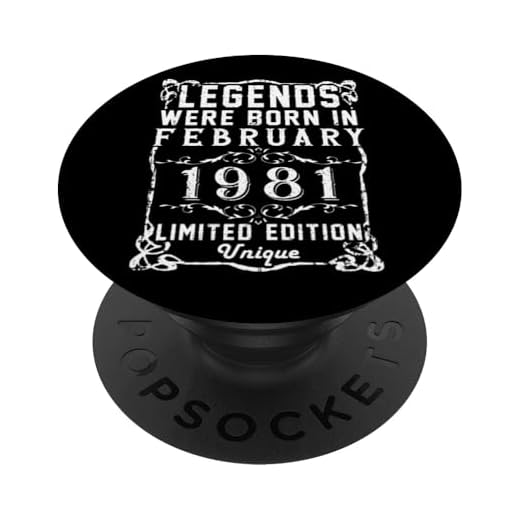 Cumpleaños Febrero 1981 Edición Limitada Regalo February PopSockets PopGrip Intercambiable