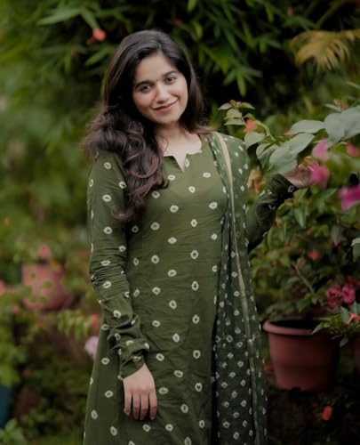 Image of KLOSIA Women's Printed Anarkali Kurta and Pant with Dupatta Set