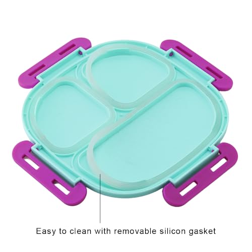 Image of SKI Baker Steel Lunch Box for Kids, 3 Compartment Insulated School Tiffin with Spoon, Leak-Proof, BPA Free, Bento Box for Boys & Girls, Birthday Gifts, Party Favours - Masha & the Bear