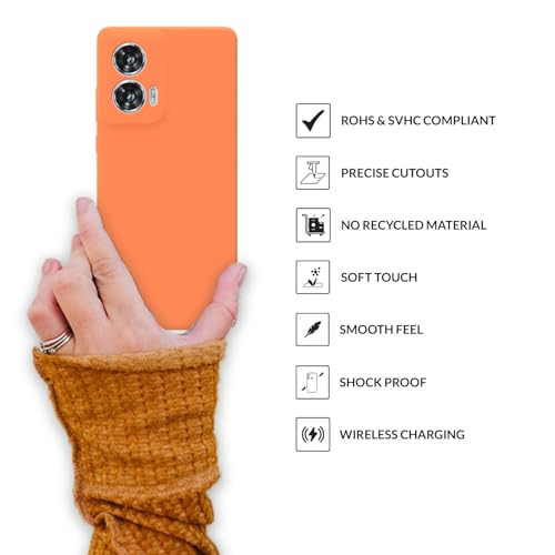 Image of SPRIG Compatible with Moto Edge 50 Fusion Premium SilkTone (Liquid Silicone) Back Cover Drop Tested Shock Proof Mobile Case for Men, Women, Boys and Girls with Camera Protection (Light Orange)