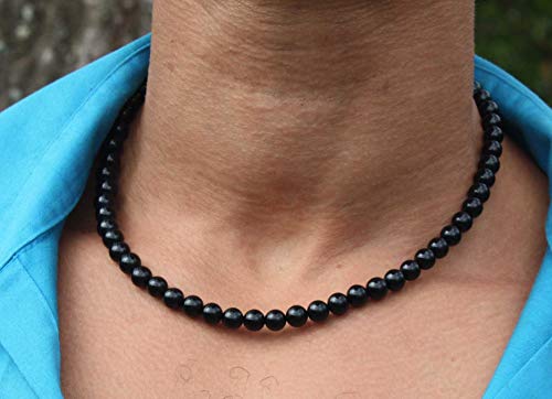 Auras By Osiris Mens Necklaces Beaded Necklace Gemstone Jewelry 19/24/30 Inch Crystal Healing Necklace 6/8/10/12/14/16Mm Protection Stones (19, 02: 8Mm Black Onyx) #TOP2