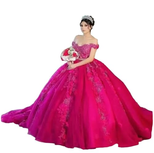 Plus Size Beading Off The Shoulder Floral Applique Quinceanera Dresses Flowers Prom Dress Ball Gown 2025