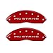 MGP Caliper Covers 10202SM32RD Red Powder Coat Finish Engraved Front Mustang Rear 3.7 Caliper Cover, (Set of 4)