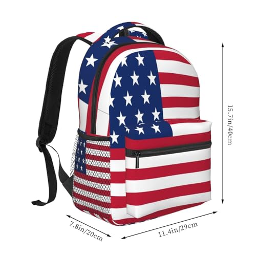 America Flag Usa Flag Stars And Stripes Casual Backpack Travel Pack Bag Laptop Backpacks With Side Pockets Front Zipper Pockets Bookpack Daypack Picnic Rucksack Computer Bag2
