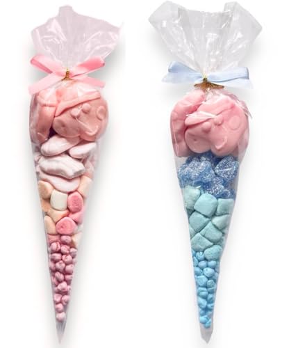 Peppa Pig & George Pre Filled Sweet Cones x 10 - Next Day Delivery Available - Mini Size 65g Sweets - Perfect for Party Bags (5 Each Pink & Blue Cones)