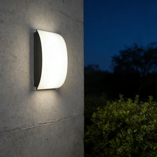 Applique murale extérieur LED noire IP54 4000K en aluminium moulé