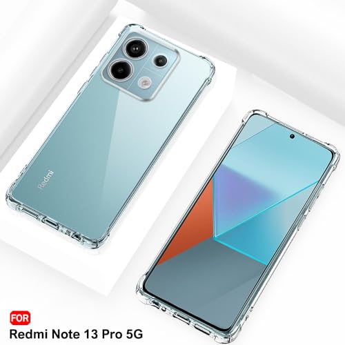 Image of TheGiftKart Crystal Clear Back Cover Case for Mi Redmi Note 13 PRO 5G | Shockproof Soft TPU Case | Cushioned Edges for Ultimate Protection Back Cover Case (TPU, Transparent)