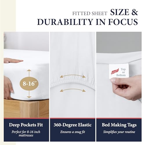 Ashton Sheets 100% Egyptian Cotton Sheets Queen Size - 1200 Thread Count 4 Pc Queen Sheet Set Egyptian Cotton, Sateen Weave Luxury Sheets Queen Size, High Thread Count Sheets thumb #3