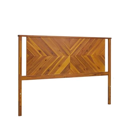 Bme Vivian Headboard ONLY, Rustic & Scandinavian Style with Solid Acacia Wood, Easy Assembly, Queen, Rustic Golden Brown