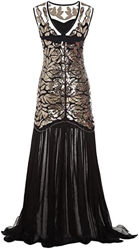 Teen Girl Formal Prom Party Gowns Evening Sleeveless V Neck Chiffon Long Slim Tunic Sequin Sparkly Victorian AS