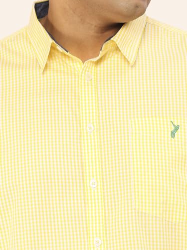 Image of Thomas Scott Mens | Half Sleeve | Checks | Regular Fit Plus Size | 100% Cotton | Spread Collar | Casual Shirts