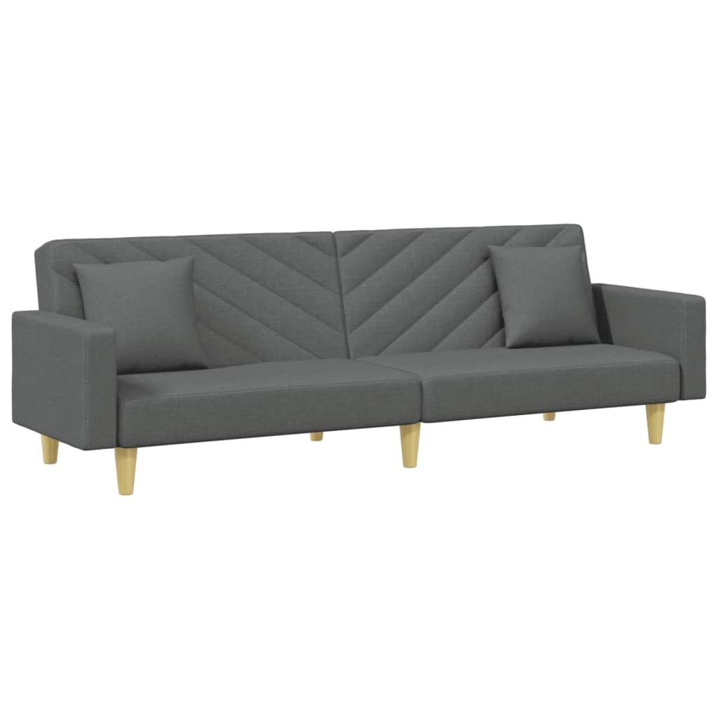 Homgoday Sofá Cama de 2 plazas con Almohadas y Taburete Tela Gris Oscuro, Sillones de Televisión, Sofás de Descanso Relax, Sofas De Salon, Hogar Sofa Muebles，Asientos Tapizados para Salón