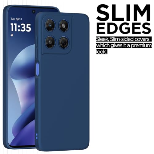 Image of Outlouders Back Cover for Motorola Moto G37 Power 5G | Camera Protection | Durable Soft Matte Silicone Bumper Case (Blue)