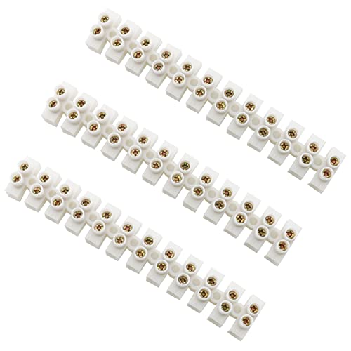 Terminal Strip Zczqc 5Pcs 10A 380V 12 Position Double Row Terminal Barrier Strip Screw Terminal Block For Small Home Projects And Electrical Diy 12-Position Terminal Barrier Block #TOP21