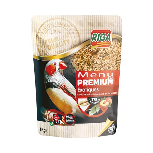Riga - Menu Premium pour Oiseaux Exotiques - Mélange de Graines, Céréales Et Fruits - Riches en Vitamines Et Minéraux - Élaboré par des Vétérinaires -...