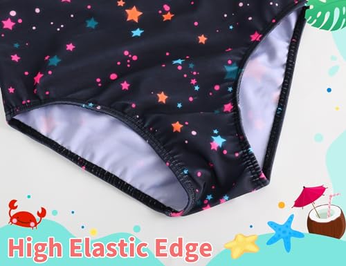 Image of TENVDA Girls Swimsuit Summer Beach Sport Halter Bathing Suits One Piece Swimwear for 2-12 Years Old Kids