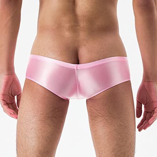 Cloudmall Mens Spandex Micro Bikinis Bulge Nylon Low Rise Soft Briefs Underwear Hot Pink M #TOP3