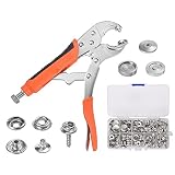 KING PIECES Snap Fastener Kit Adjustable Pliers for Snap Buttons, Portable Handheld Snap Fastener To