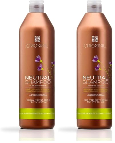 CRIOXIDIL - Champú Neutro pH 5.5-1000 ml - con Extracto de Salvia - para Todo Tipo de Cabellos - Sedosidad y Brillo - No Reseca el Cuero Cabelludo - Aporta Volumen al Pelo Fino (Paquete de 2)