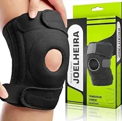 Joelheira Ortopédica Compressão Patelar Reforçada para alívio da dor no joelho, menisco e ligamento. Com Faixa Ajustável Bilateral, ideal para corrida, academia e esportes. Estabilidade e segurança