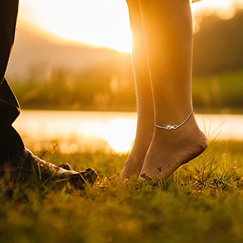 925 Sterling Silver Infinity Cross Anklet For Women Dainty Foot Anklets Religious Believe Faith Anklet Cz Adjustable Girls Jewelry For Mother's Day Birthday #TOP2