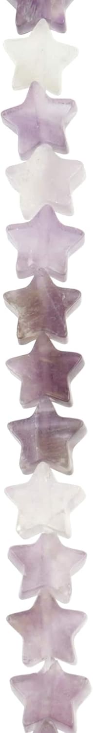 Bead Landing Amethyst Star Beads - 7.5mm Purple Gemstone Beads for Jewelry Making, Crafts & Home Decor - 24 Count, 6 Pack