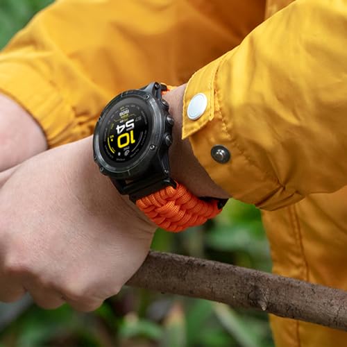 BINLUN Compatible avec Garmin Bracelet 20mm 22mm 26mm, Bracelet Tressé en Paracorde Militaire Robuste Sport Bracelets Montre Nylon de Remplacement Idéal pour Fenix/pour Instinct/pour Forerunner Homme – vue 5