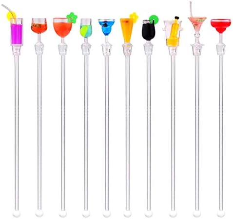 10pcs 23cm Ice Cocktail Mixer puddler Stirring Mixing Sticks BBQ Dinner Party Bar