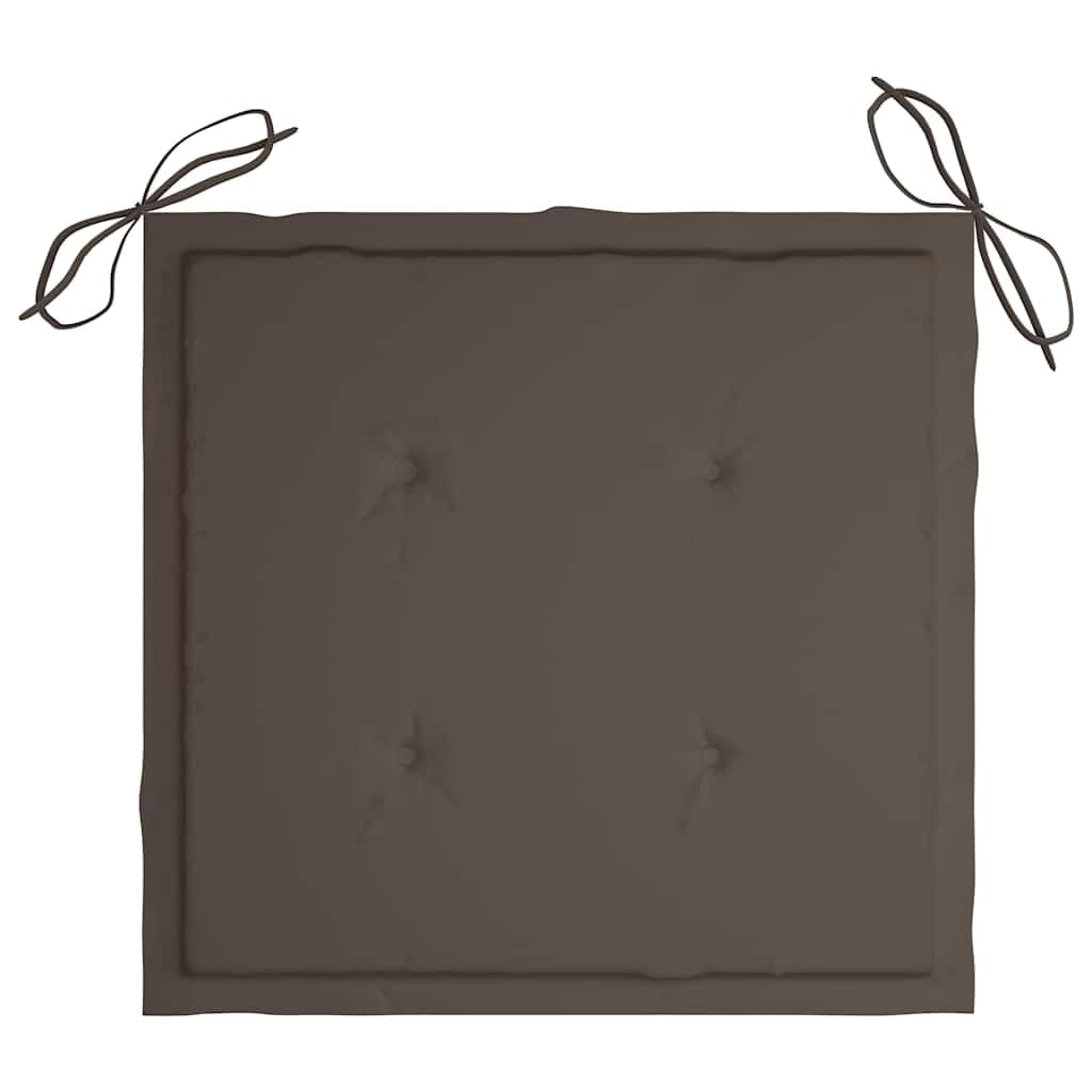 Krzesła ogrodowe, 8 szt., z poduszką w kolorze taupe, lite drewno tekowe, odporne na warunki atmosferyczne, 58 x 60 x 90 cm, na taras, balkon, do ogrodu, trwały zestaw mebli outdoorowych