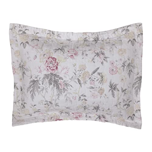 Laura Ashley Home - Breezy Floral Collection - 100% Cotton, Reversible, Lightweight & Breathable Bedding, Pre-Washed for Added Softness, Twin, Pink/Grey - Image 4