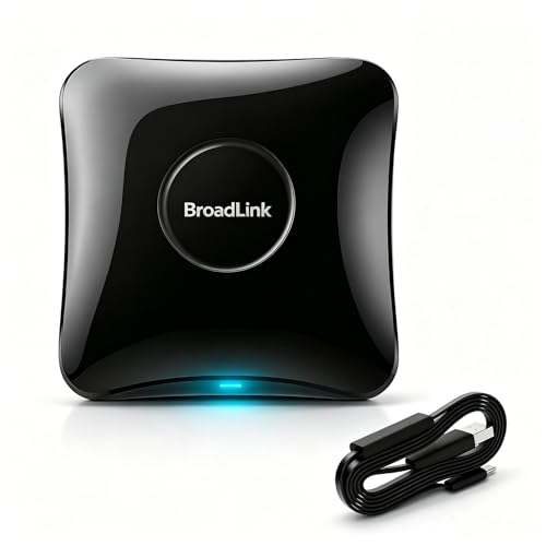 Broadlink Rm4 Pro Universal Remote with Sensor Cable, RF/IR Remote Control for TV, AC, Fans, Smart Home Hub Compatible with Alexa, Google Assistant, IFTTT, 2.4GHz WiFi Only