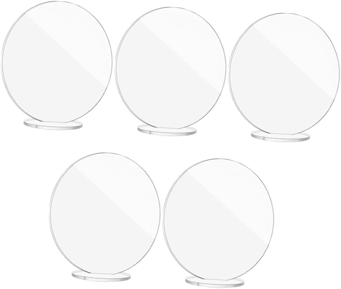 25sets Acrylic Place Cards Base for Wedding Table Numbers Round Blank Food Labels for Events Smooth Design for Guest Seating Display