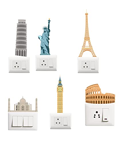 Image of DreamKraft Vinyl Cartoon Decorative Switch Board Sticker (Multicolor, Size 10 in x 12 in)