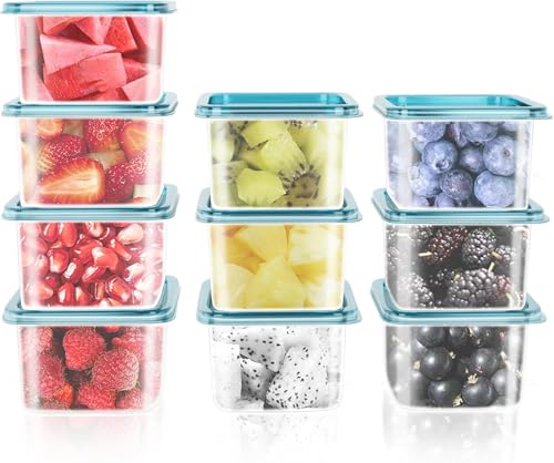 10 PCS Small Containers with Lids, 4 OZ Airtight and Stackable Salad Dressing Container to Go and BPA Free Condiment Containers, Food Containers Microwave & Dishwasher Safe