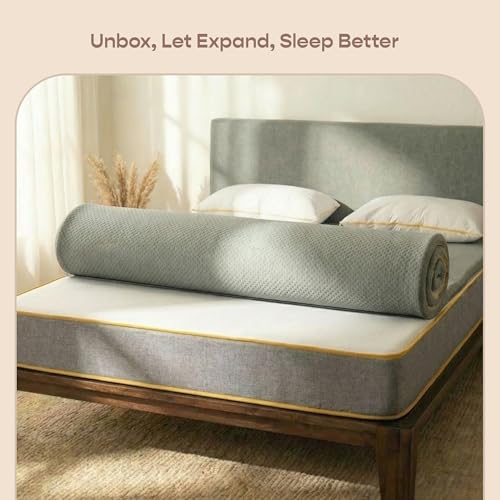 Image of SleepyCat Aeroflow Foam Mattress Topper | 2 Inch Cooling Bed Topper with Ventilation Channels for Airflow | Elastic Straps for Secure Fit | Machine Washable Cover | (Grey, King Size, 78x72x2 Inch)