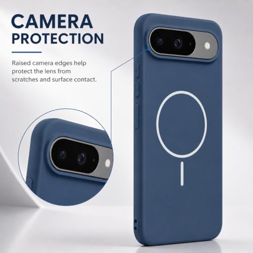 Image of FIRST MART Matte Silicone Back Cover for Google Pixel 9 - Blue