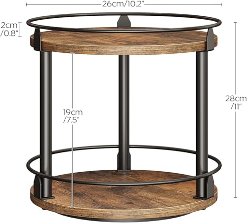 Image of Rellon Spice Rack, 2 Tier Spice Organizer, Kitchen Orgeniser, Spice Holder, for Kitchen Countertop and Cabinet, Compact and Versatile, Rustic Brown.(Not Revolving)