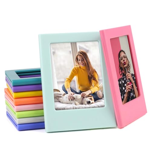 AG-UNICORN 10 Pack Magnetic 2x3 Picture Frames For Fujifilm Instax Mini Film, Cute Multiple Colorful Tiny Small 2 by 3 Inch Collage Photo Display Bulk Set For Refrigerator