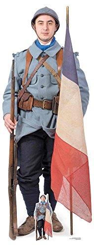 Soldat Français WW1 Découpe en Carton Cadeau Insolite pour Passionné d'Histoire