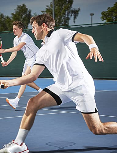 Aolesy Men’s 2 In 1 Running Shorts 5 Inch Workout Gym Athletic Shorts For Men Quick Dry Lightweight Training Shorts With Pockets White #TOP4