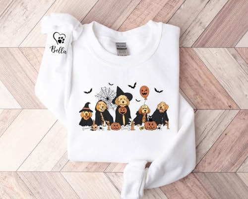 NAZENTI Custom Bulldog Halloween Sweatshirt, Halloween Ghost Dog Sweatshirt, Bulldog Dogs Sweatshirts, Ghost Dog Shirt4