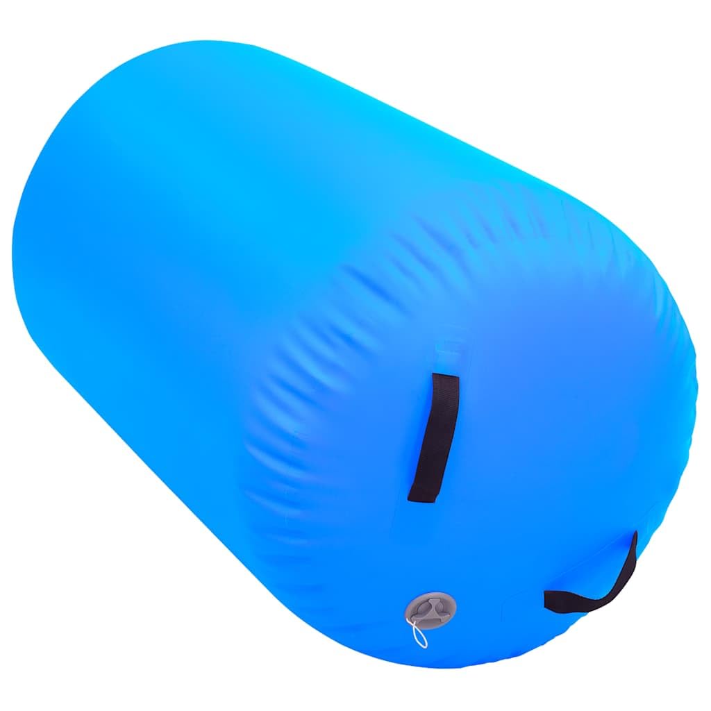 Mangloder - Rullo da ginnastica gonfiabile con pompa, 120 pezzi, in PVC, blu, per yoga, pilates, fitness, ginnastica, meditazione, stretching, equilibrio, allenamento e riabilitazione in palestra o a