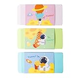 Smilo 3 Pcs Jumbo Big Erasers, Giant Wedge Pencil Eraser (3.82'x1.77') - Funny Large Rubber Erasers for School, Office, Back to School Supplies