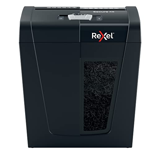 Rexel - Leitz Rexel 2020123 Secure X8 - Destructeur de Documents Coupe Croisée Sécurité P4, Capacité 9-8 Feuilles (70-80 g/m²), Corbeille 14 litres Amovible